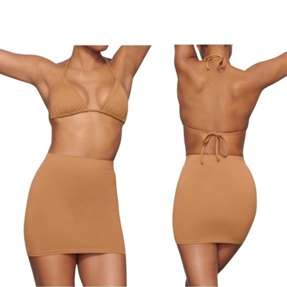 SKIMS Swim Cover Up Skirt 4X Almond NWOT 🤎 Beach Vacation Poolside - Picture 4 of 4